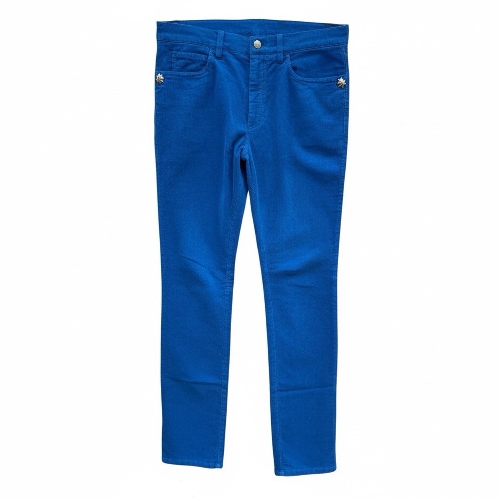 Versace Collection Blue Corduroy Slim Pants IT32 US32 Medusa Italy Luxury‎